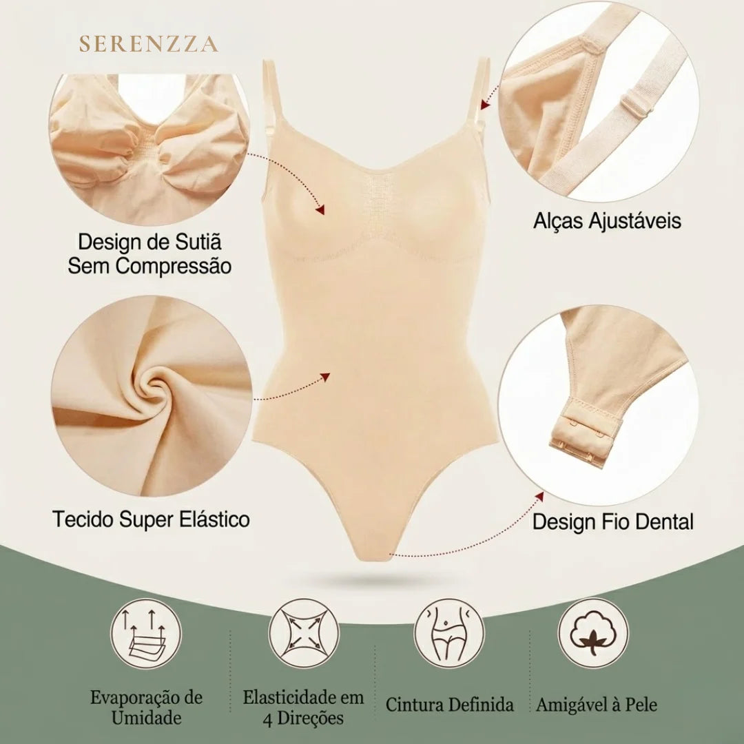 Body Modelador Alta Compressão Soft Premium