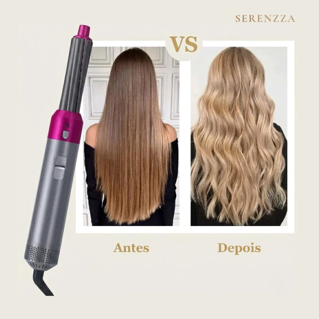Escova Alisadora 5 em 1 Stellar Gloss: Cabelo de salão em casa