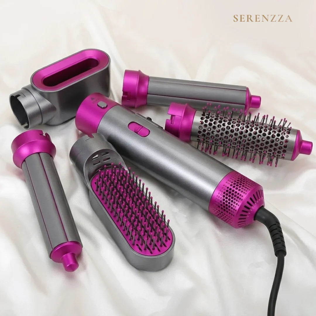 Escova Alisadora 5 em 1 Stellar Gloss: Cabelo de salão em casa