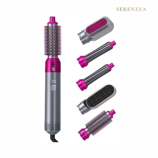 Escova Alisadora 5 em 1 Stellar Gloss: Cabelo de salão em casa